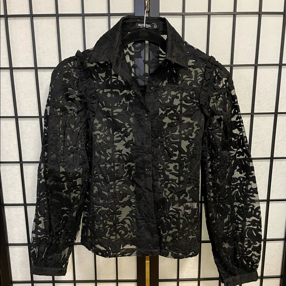 Nasty Gal Black Lace Jacket Size 6